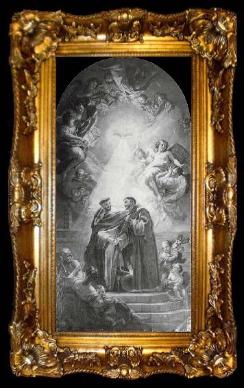 framed  Jose  del Castillo The Meeting of Saints Francis and Dominic, ta009-2
